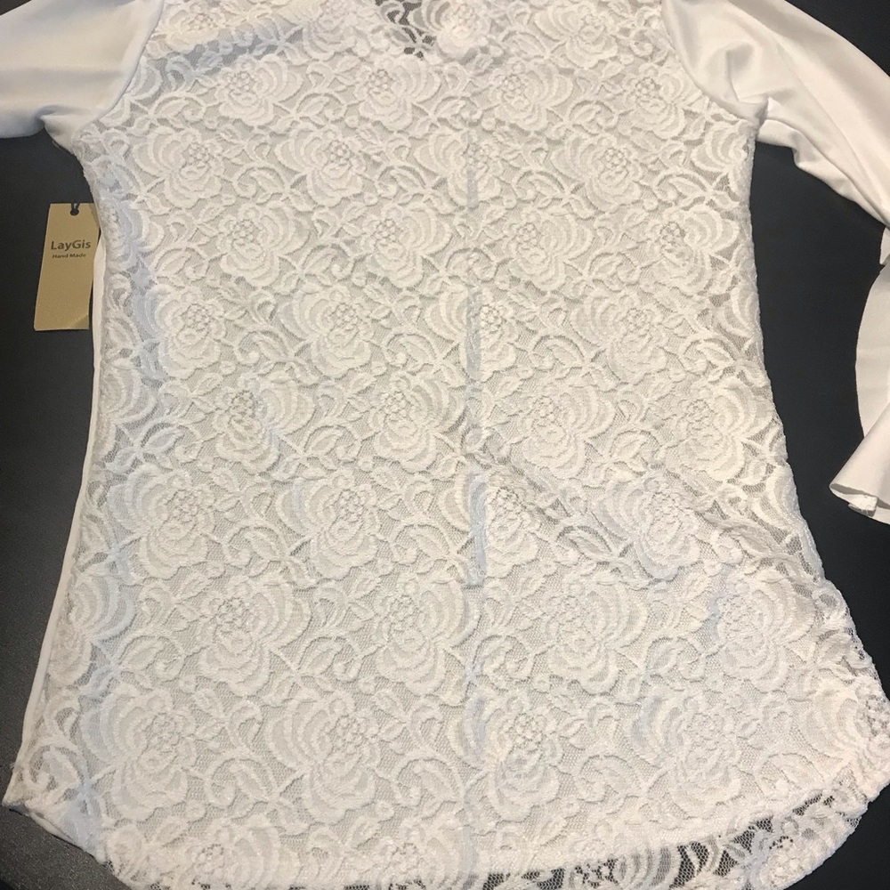 Lace Top Long Sleeve Blouse Lace